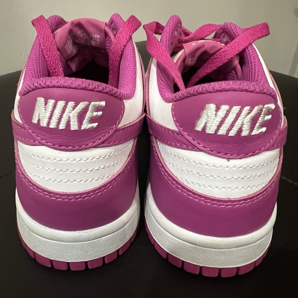 Nike Dunk Low BG White/Active Fuchsia FJ0704-100 Size 5Y - Picture 7 of 11